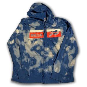 Vintage Acid Wash Buffalo Bills Zip Up Hoodie, Adult Mens XL (fits like a Large)